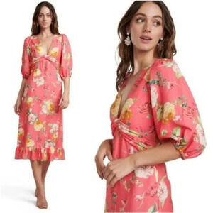 NEW EVER NEW LINEN BLEND Cartier Linen Midi Dress